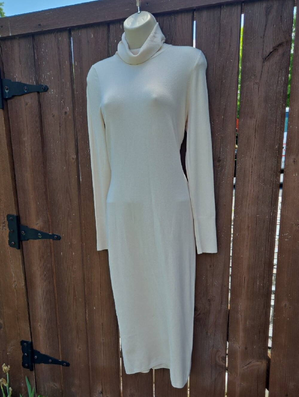 Express Cream Turtleneck Midi Dress - Picture 4 of 7